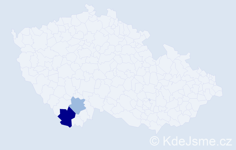 Příjmení: 'Burcarová', počet výskytů 5 v celé ČR