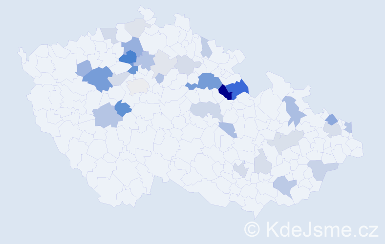 Příjmení: 'Pinka', počet výskytů 97 v celé ČR