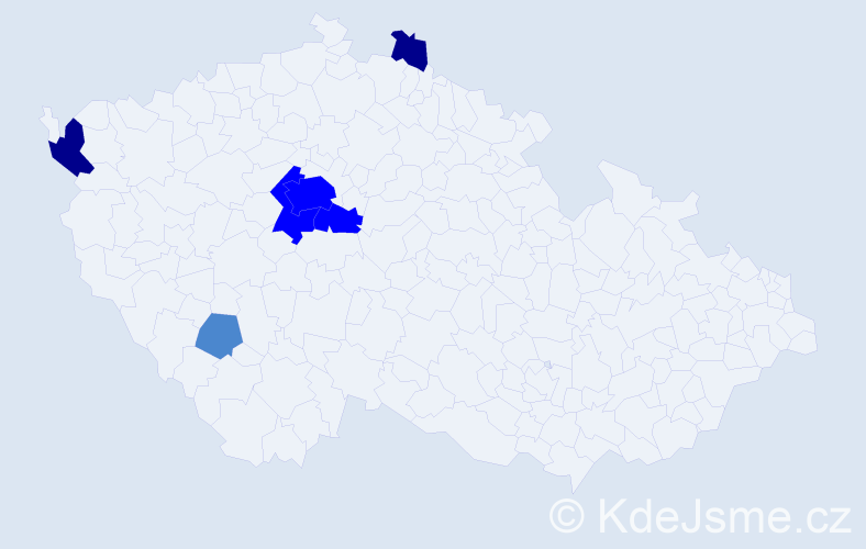 Příjmení: 'Kompitová', počet výskytů 13 v celé ČR