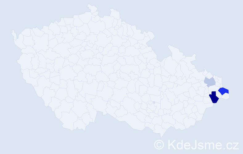 Příjmení: 'Pudelko', počet výskytů 11 v celé ČR
