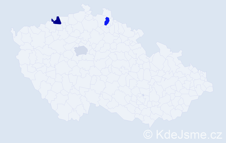 Příjmení: 'Vladev', počet výskytů 3 v celé ČR