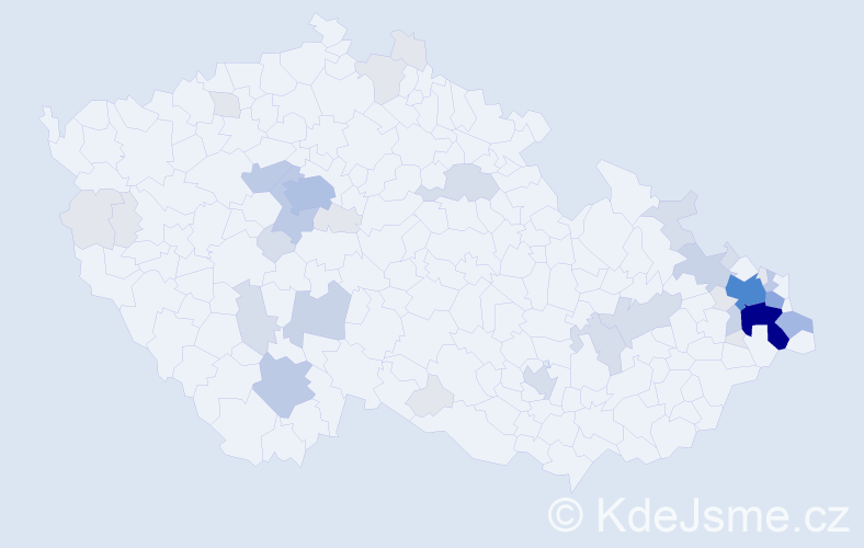 Příjmení: 'Bezecná', počet výskytů 127 v celé ČR