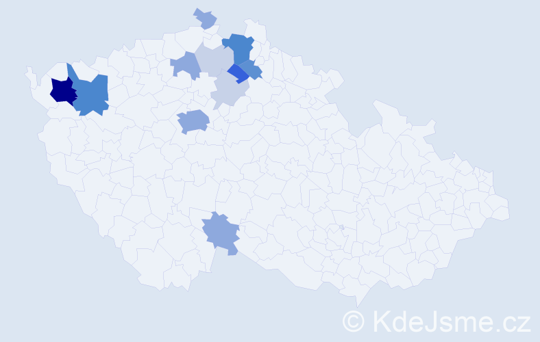 Příjmení: 'Hauzr', počet výskytů 46 v celé ČR