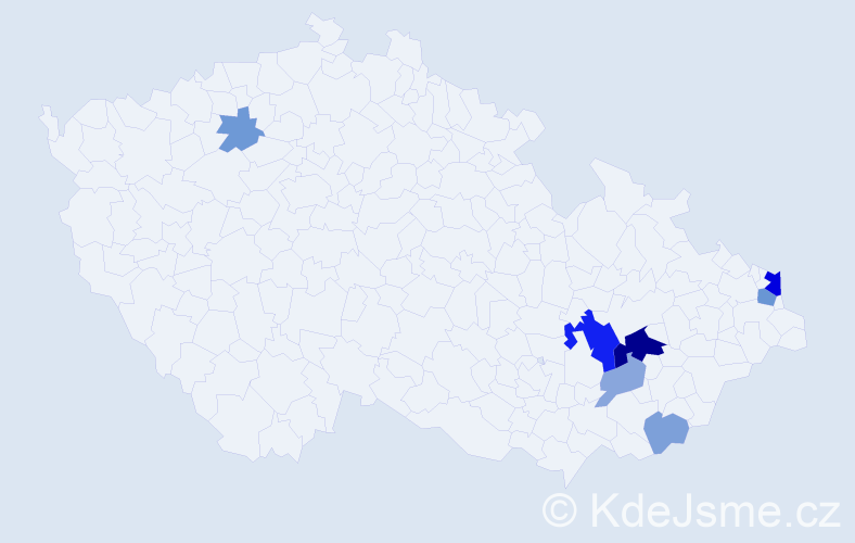 Příjmení: 'Sivec', počet výskytů 18 v celé ČR