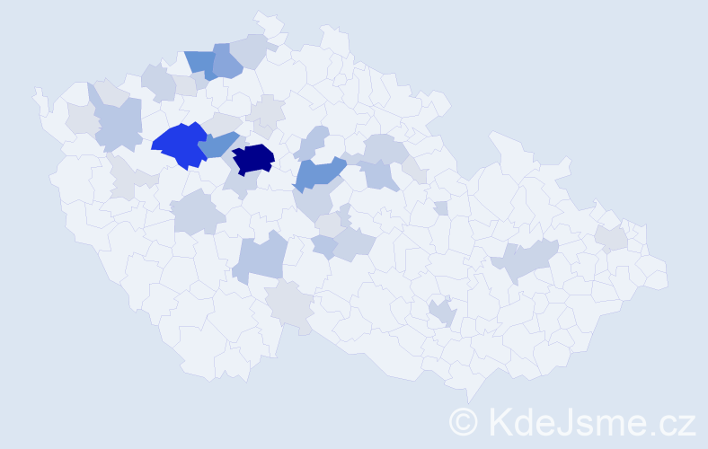 Příjmení: 'Čebiš', počet výskytů 128 v celé ČR