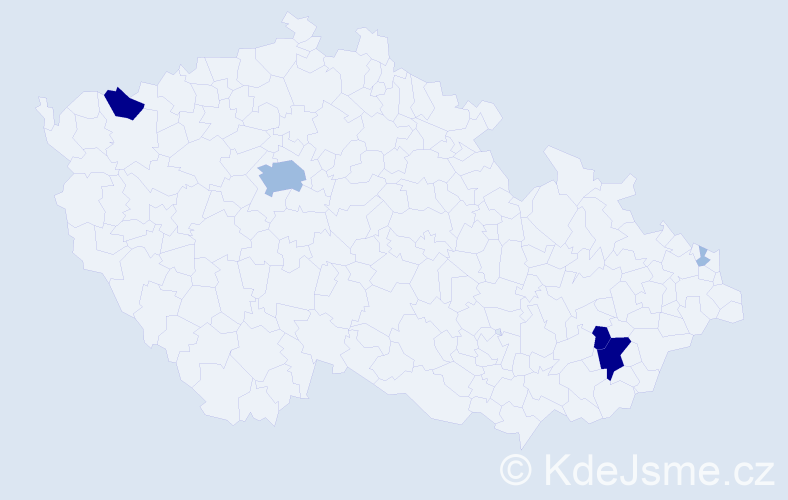Příjmení: 'Dorazin', počet výskytů 14 v celé ČR