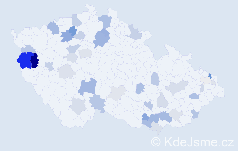 Příjmení: 'Majerčíková', počet výskytů 103 v celé ČR