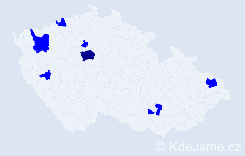 Příjmení: 'Kruse', počet výskytů 8 v celé ČR