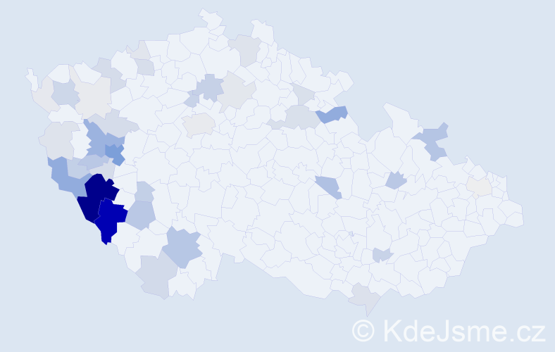 Příjmení: 'Pojar', počet výskytů 174 v celé ČR