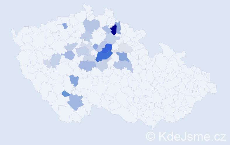 Příjmení: 'Vitáček', počet výskytů 68 v celé ČR