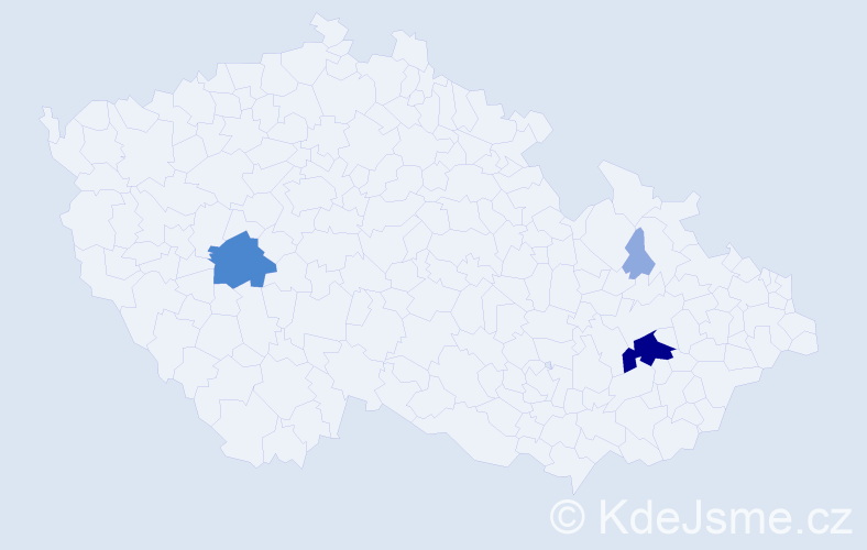 Příjmení: 'Měrák', počet výskytů 11 v celé ČR
