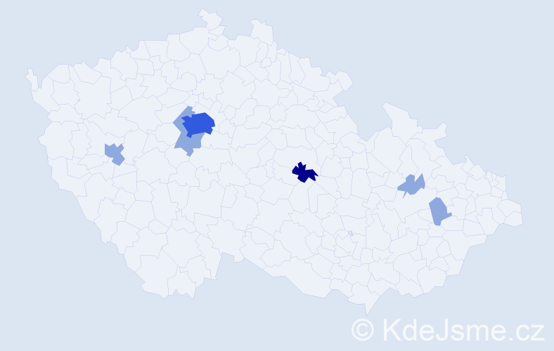 Příjmení: 'Voldanová', počet výskytů 12 v celé ČR