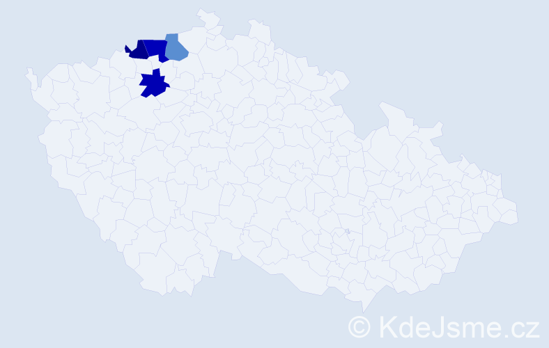 Příjmení: 'Kühlová', počet výskytů 5 v celé ČR