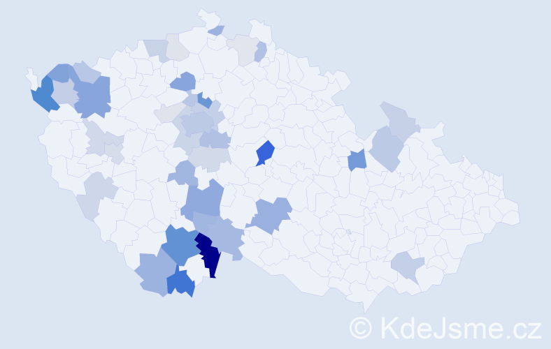 Příjmení: 'Kročák', počet výskytů 108 v celé ČR