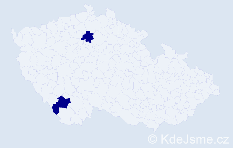Příjmení: 'Csabai', počet výskytů 2 v celé ČR