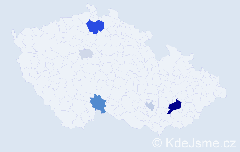 Příjmení: 'Dvorčáková', počet výskytů 9 v celé ČR