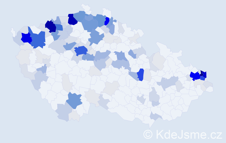 Příjmení: 'Makula', počet výskytů 711 v celé ČR
