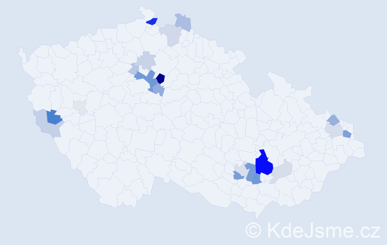 Příjmení: 'Vartová', počet výskytů 60 v celé ČR