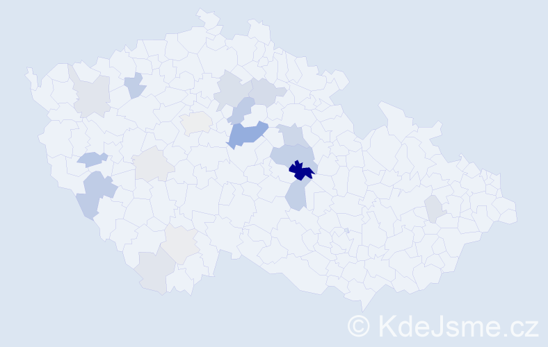 Příjmení: 'Bíško', počet výskytů 64 v celé ČR