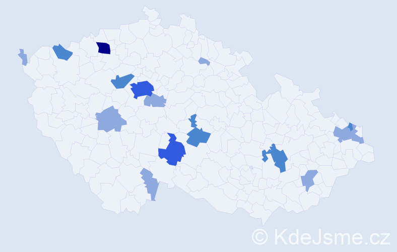 Příjmení: 'Brečka', počet výskytů 31 v celé ČR