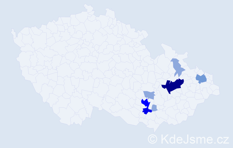Příjmení: 'Cekl', počet výskytů 20 v celé ČR