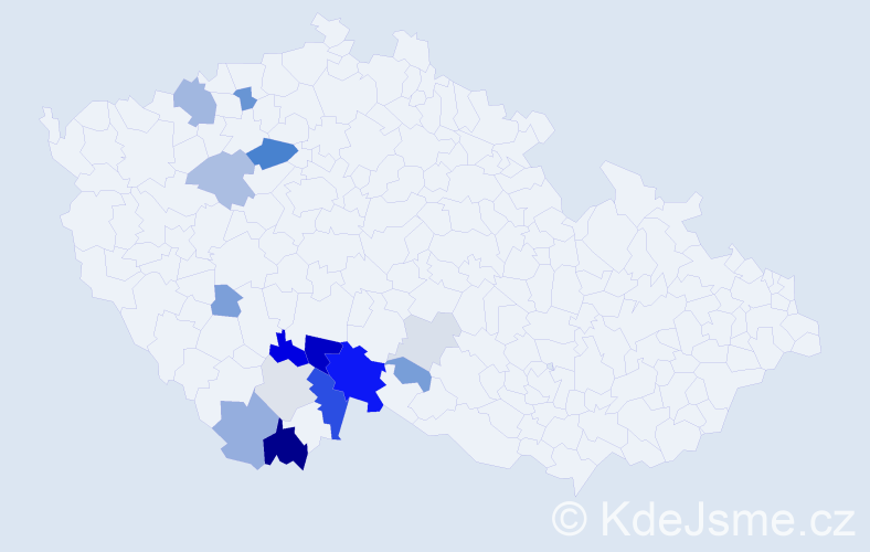 Příjmení: 'Turínová', počet výskytů 44 v celé ČR