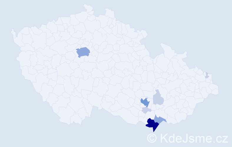 Příjmení: 'Barančicová', počet výskytů 23 v celé ČR
