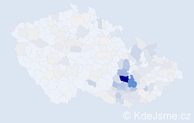 Příjmení: 'Zouhar', počet výskytů 1046 v celé ČR