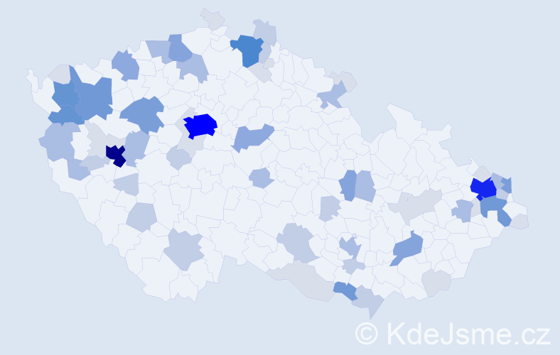 Příjmení: 'Dudáš', počet výskytů 207 v celé ČR