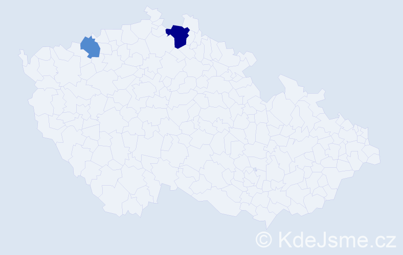 Příjmení: 'Andreasen', počet výskytů 4 v celé ČR