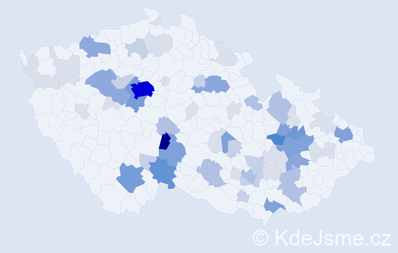 Příjmení: 'Kršek', počet výskytů 203 v celé ČR