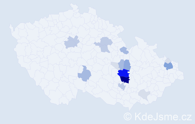 Příjmení: 'Tihonová', počet výskytů 66 v celé ČR