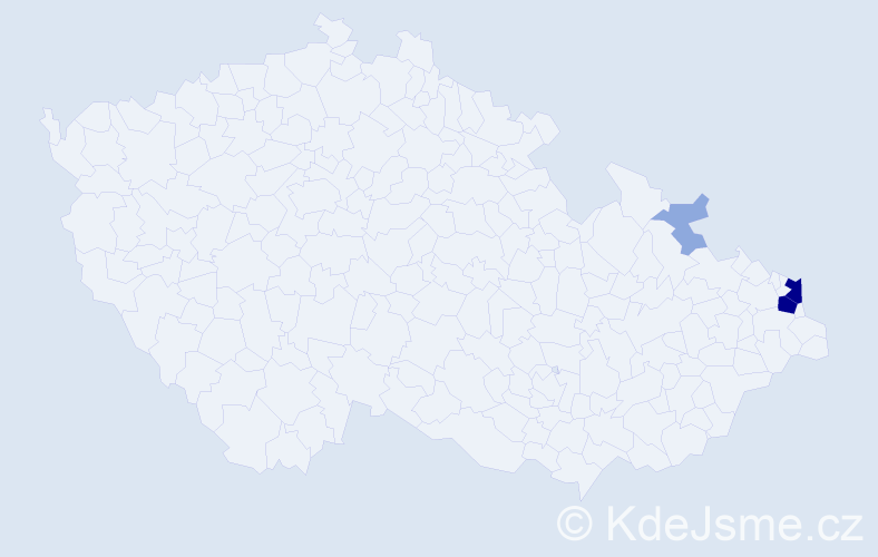 Příjmení: 'Wislová', počet výskytů 13 v celé ČR