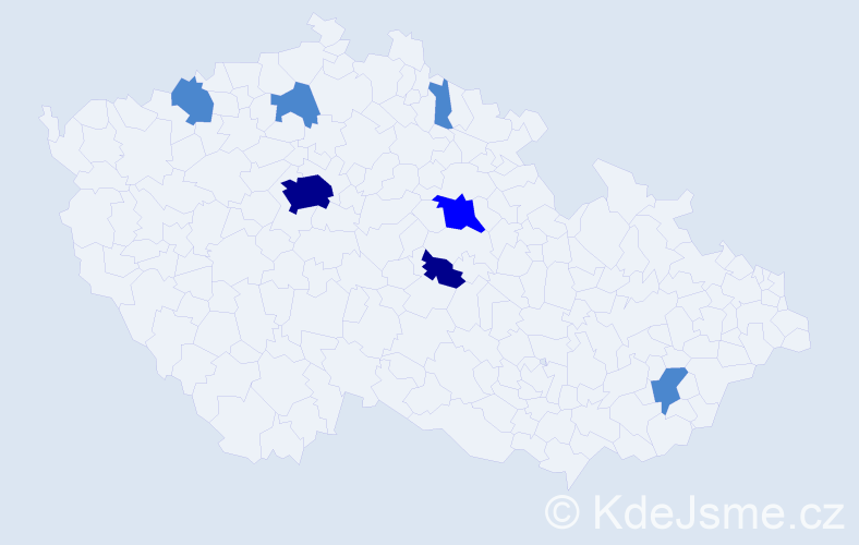 Příjmení: 'Pavala', počet výskytů 12 v celé ČR