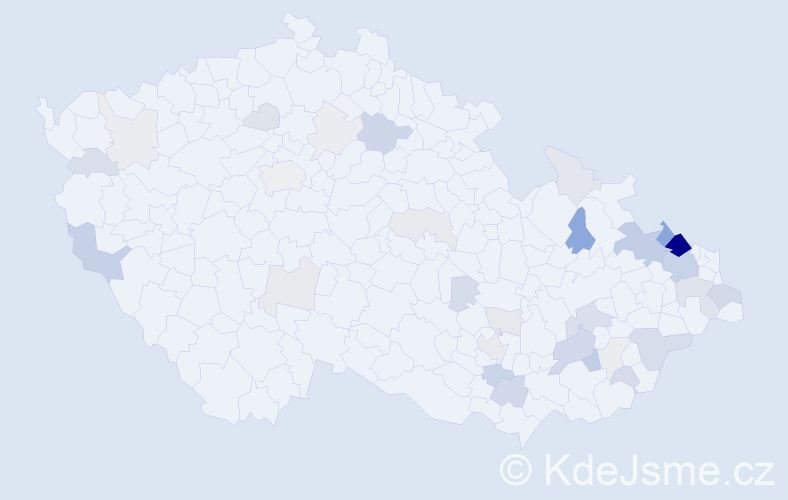 Příjmení: 'Mušálek', počet výskytů 111 v celé ČR
