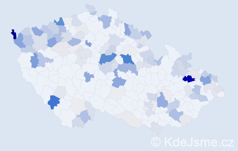 Příjmení: 'Gašparová', počet výskytů 416 v celé ČR