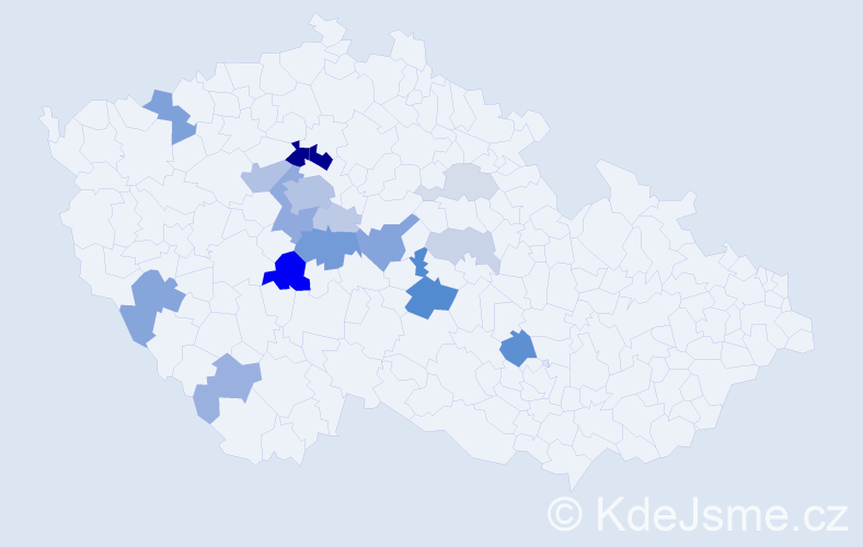Příjmení: 'Rebec', počet výskytů 51 v celé ČR