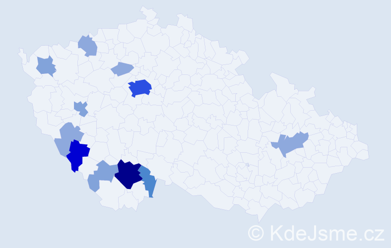 Příjmení: 'Puchinger', počet výskytů 34 v celé ČR