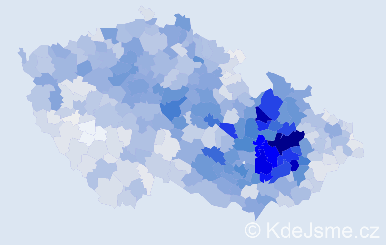 Příjmení: 'Pospíšil', počet výskytů 10772 v celé ČR