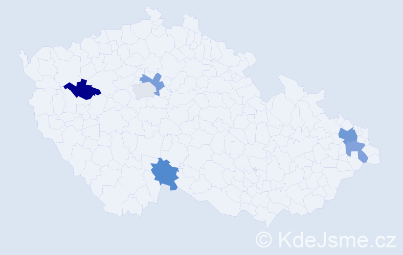 Příjmení: 'Mužiková', počet výskytů 8 v celé ČR