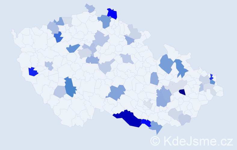 Příjmení: 'Kochan', počet výskytů 119 v celé ČR