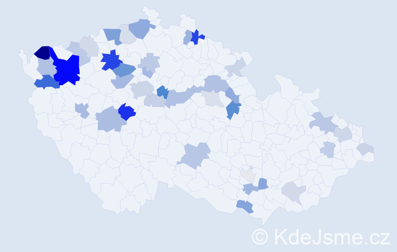 Příjmení: 'Bachmann', počet výskytů 99 v celé ČR