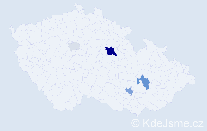 Příjmení: 'Kavička', počet výskytů 7 v celé ČR