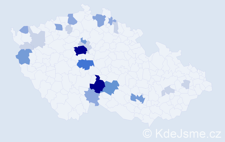 Příjmení: 'Dedera', počet výskytů 75 v celé ČR