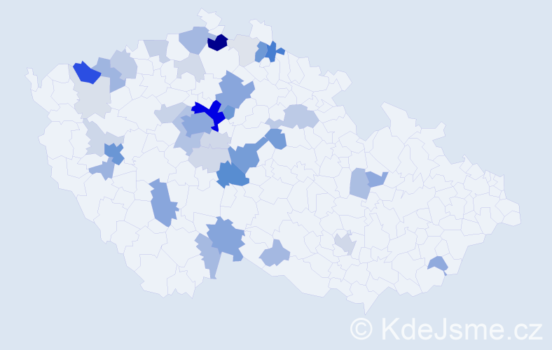 Příjmení: 'Ledecká', počet výskytů 140 v celé ČR