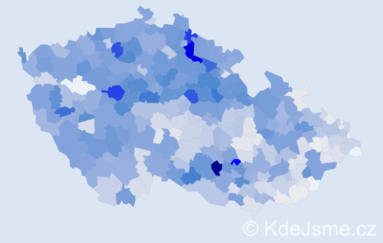 Příjmení: 'Malý', počet výskytů 6605 v celé ČR