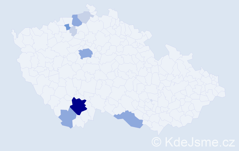 Příjmení: 'Niedlová', počet výskytů 26 v celé ČR