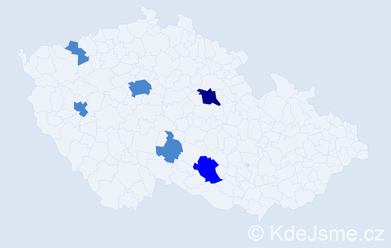 Příjmení: 'Libiak', počet výskytů 9 v celé ČR