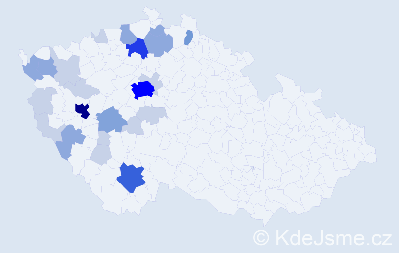 Příjmení: 'Kýčková', počet výskytů 65 v celé ČR