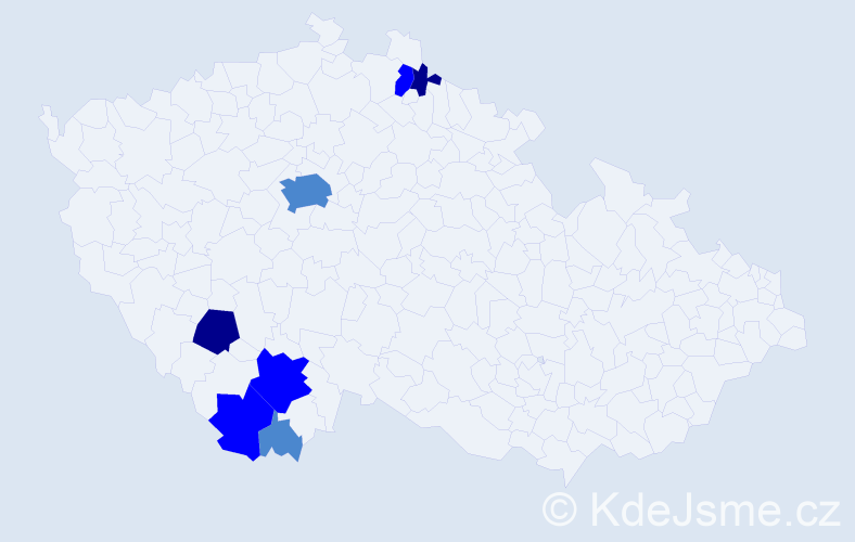 Příjmení: 'Krametbauerová', počet výskytů 14 v celé ČR